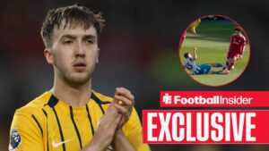 Jack Hinshelwood of Brighton & Hove Albion thanks the supporters after the Premier League match between Brentford and Brighton & Hove Albion at the Gtech Community Stadium in Brentford, England, on February 21, 2026 / Brighton's Jack Hinshelwood fouls Curtis Jones in Brighton vs Liverpool on 21 March, 2026