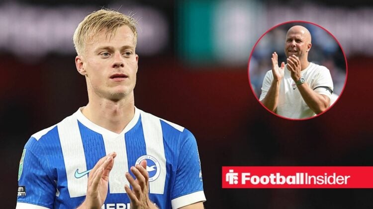 Arsenal versus Brighton and Hove Albion, Jan Paul van Hecke of Brighton & Hove Albion thanking the fans after the match / Arne Slot Head Coach of L...