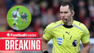 Referee Jarred Gillett during the Premier League match between Bournemouth and Sunderland at the Vitality Stadium, Bournemouth, UK on 28 February 2026 / Reece James dives in Aston Villa vs Chelsea on 4 March, 2026