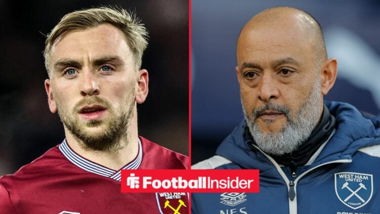 Jarrod Bowen alongside Nuno Espirito Santo