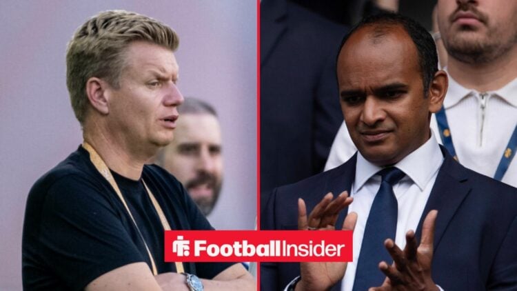 Johan Lange on the sidelines at Tottenham, with Vinai Venkatesham in the stands