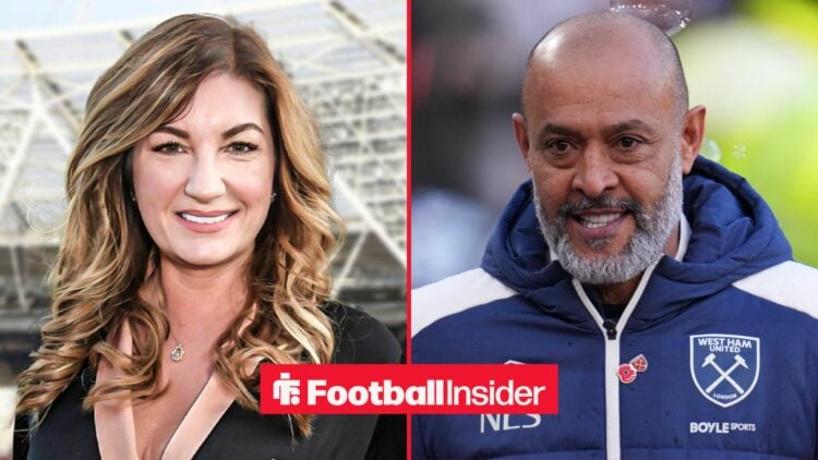 Karren Brady alongside Nuno Espirito Santo