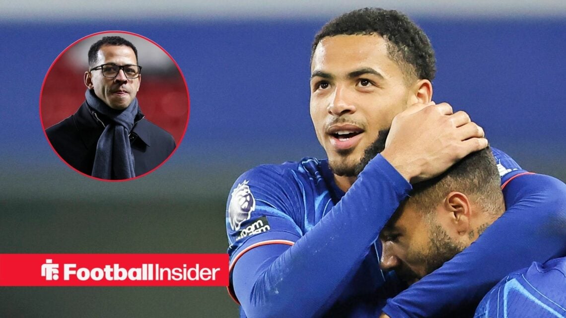 Levi Colwill of Chelsea and Reece James of Chelsea celebrate after the final whistle and their 1-0 win vs Tottenham Hotspur / Chelsea Liam Rosenior...