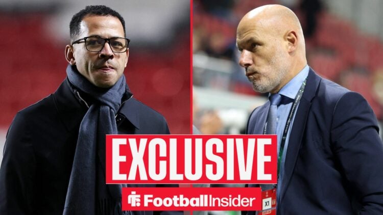 Charlton versus Chelsea, Liam Rosenior manager of Chelsea inspects the pitch before kick off / Head of PGMOL Howard Webb pitch-side