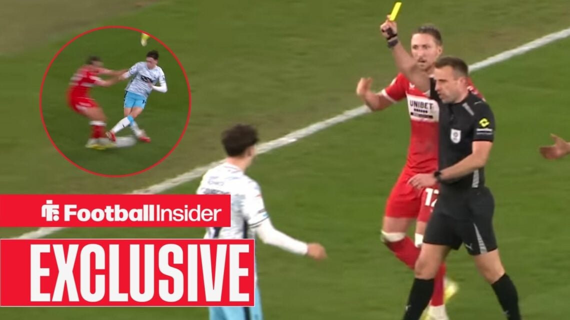 Luke Chambers yellow vs Middlesbrough