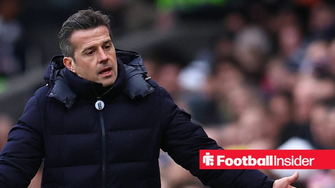 Marco Silva, Manager of Fulham reacts during the Fulham vs Tottenham Hotspur Premier League match at Craven Cottage, London