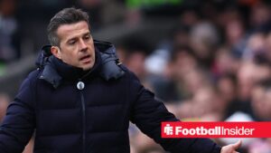 Marco Silva, Manager of Fulham reacts during the Fulham vs Tottenham Hotspur Premier League match at Craven Cottage, London