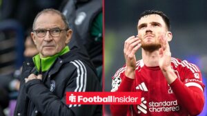 Martin O'Neill on the sidelines at Celtic, with Andy Robertson in action for Liverpool