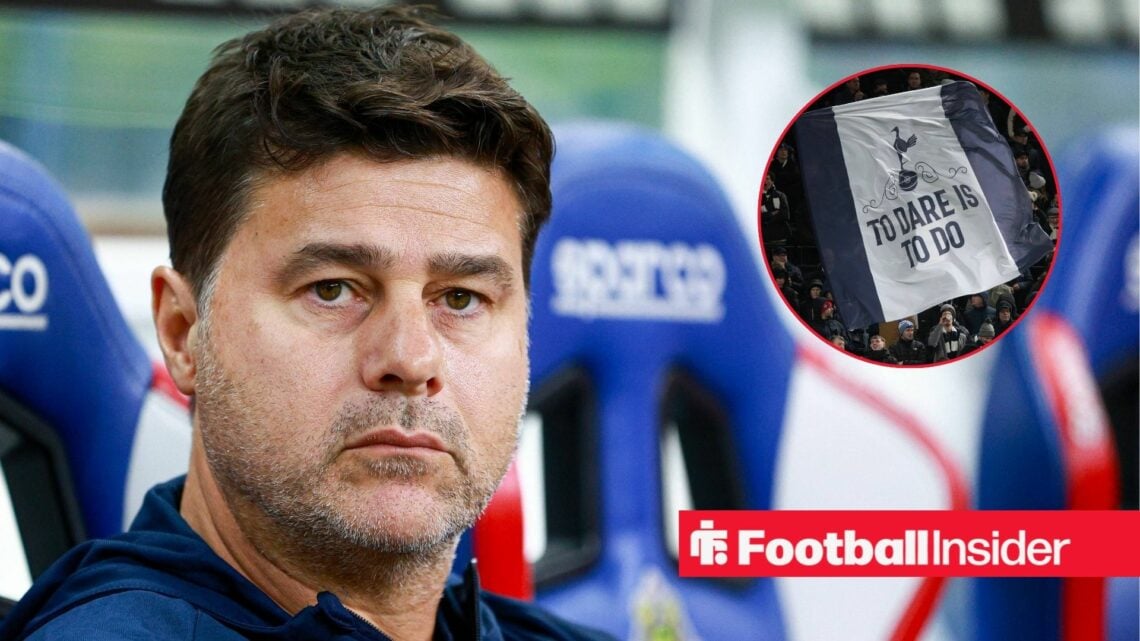 Mauricio Pochettino head coach of USA during the game International Friendly / Tottenham Hotspur fan holding up a to dare is to do banner during th...