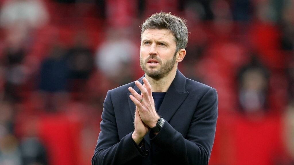 Michael Carrick applauding at Old Trafford