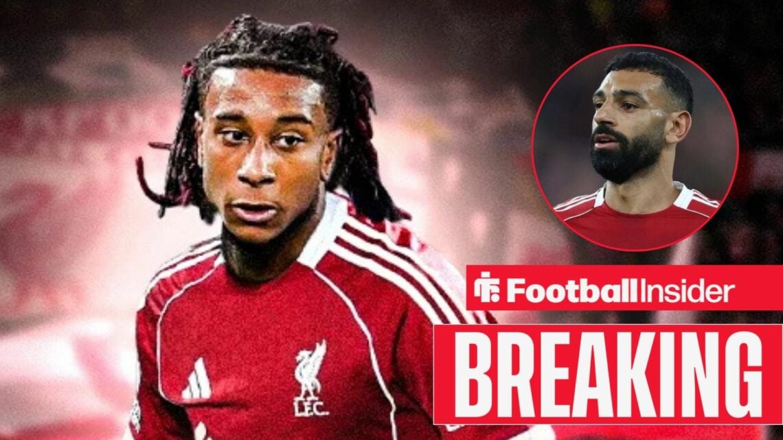 Michael Olise edited in a Liverpool shirt, with Mohamed Salah in a circular inset