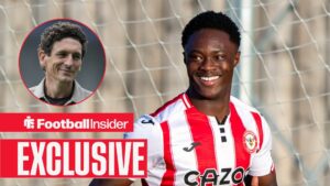 Michel Boni in action for Brentford B, with Keith Andrews in a circular inset