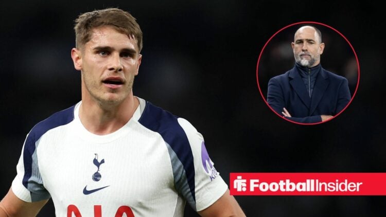 Micky van de Ven of Tottenham Hotspur during the Tottenham Hotspur vs Wolverhampton Wanderers Premier League match at the Tottenham Hotspur Stadium...