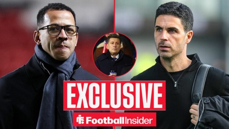 Charlton versus Chelsea, Liam Rosenior manager of Chelsea inspects the pitch before kick off / Mikel Arteta Manager Of Arsenal Arrives during the B...