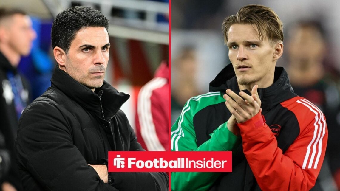 Mikel Arteta alongside Martin Odegaard