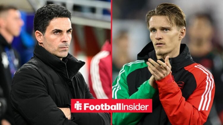 Mikel Arteta alongside Martin Odegaard