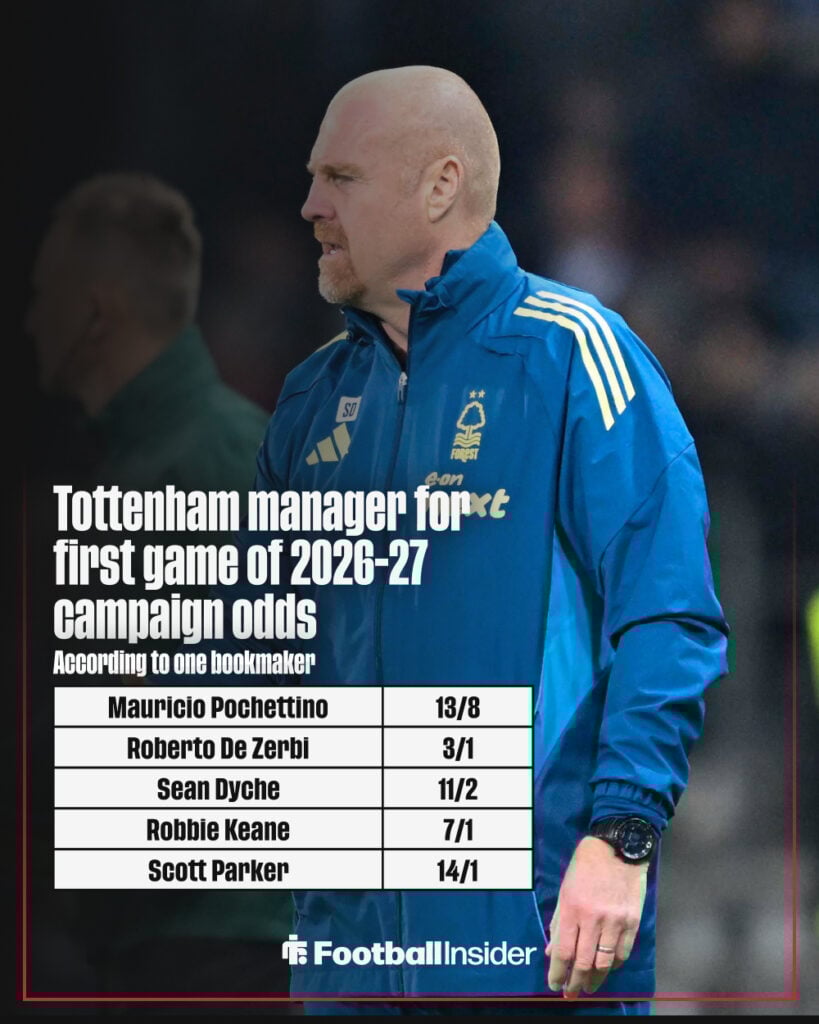 Next Tottenham manager odds graphic