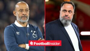 Nuno Espirito Santo alongside Evangelos Marinakis