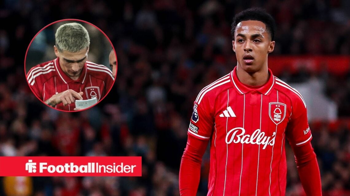 Omari Hutchinson of Nottingham Forest during the Nottingham Forest FC v Sunderland AFC English Premier League match at the City Ground, Nottingham,...