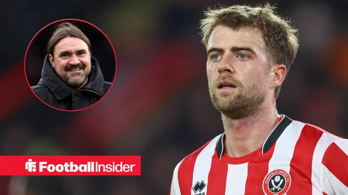 Patrick Bamford of Sheffield United during the EFL Sky Bet Championship match between Sheffield United and Norwich City at Bramall Lane, Sheffield,...