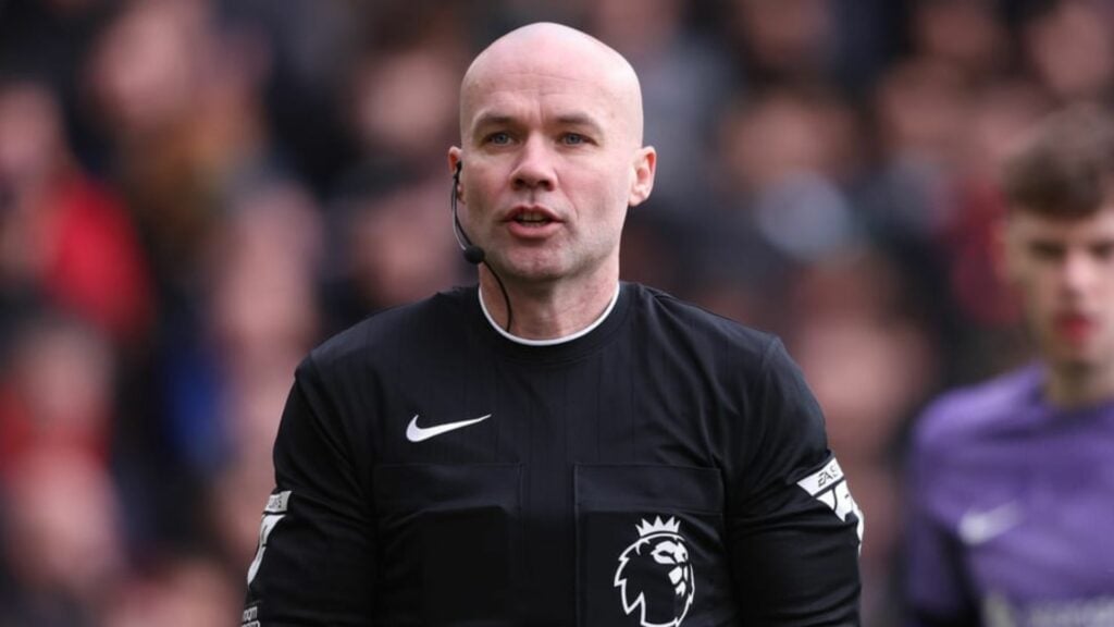Referee Paul Tierney during the Premier League match between Bournemouth and Brighton and Hove Albion at the Vitality Stadium, Bournemouth, England on 28 April 2024