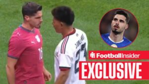 Chelsea's Pedro Neto clashes with Jesus Gallardo in Mexico vs Portugal on 29 March, 2026 / Chelsea winger Pedro Neto