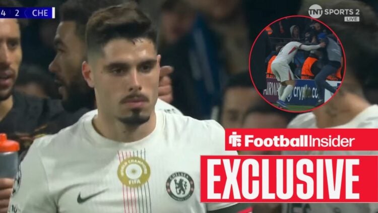 Pedro Neto pushing ballboy vs PSG