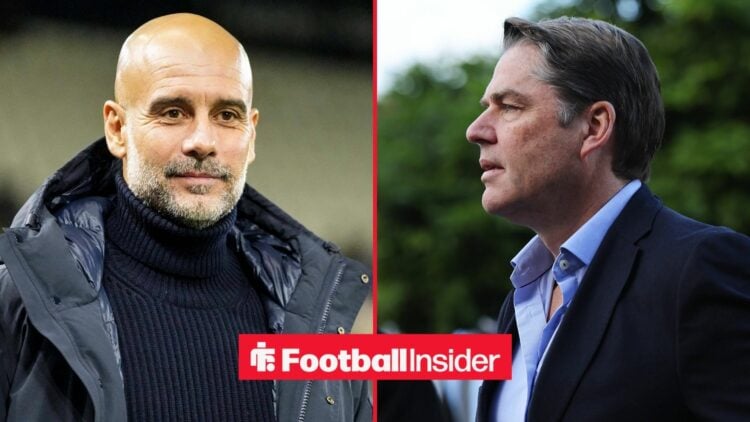 Pep Guardiola alongside Richard Masters