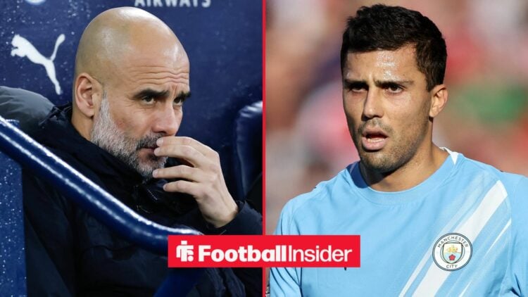 Pep Guardiola alongside Rodri