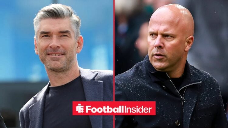 Richard Hughes alongside Arne Slot