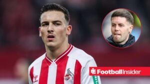 Said El Mala in action for FC Koln, with Fabian Hurzeler in a circular inset