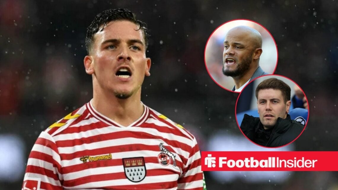 Said El Mala in action for FC Koln, with Vincent Kompany and Fabian Hurzeler in circular insets