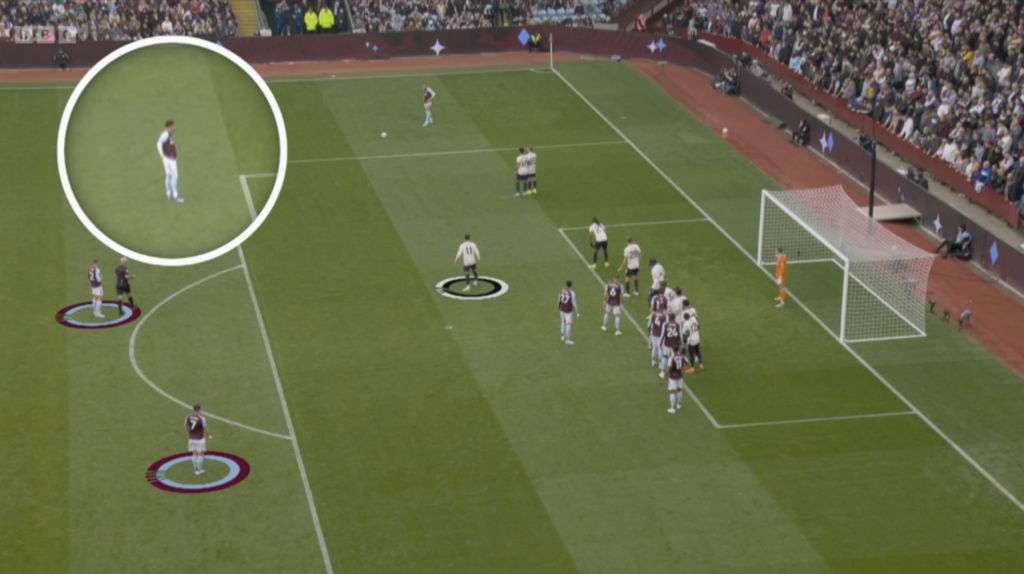 A Match of the Day screenshot highlighting Jadon Sancho during Aston Villa's goal vs West Ham.