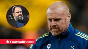 Sean Dyche manager of Nottingham Forest during the Wolverhampton Wanderers vs Nottingham Forest Premier League match at Molineux, Wolverhampton / Evangelos Marinakis at the City Ground