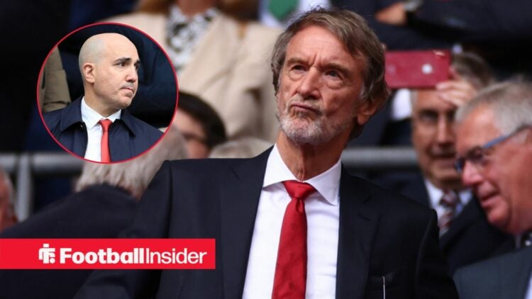 Sir Jim Ratcliffe with Omar Berrada included in a circular inset