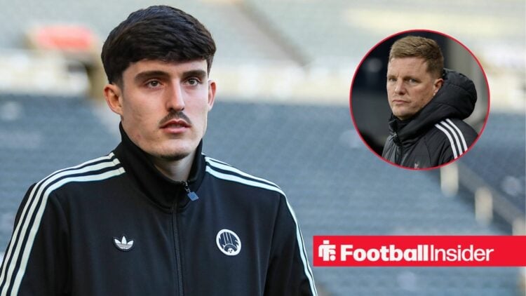 Tino Livramento Of Newcastle United Arrives during the Newcastle United v Crystal Palace Premier League match at St. James Park, Newcastle Upon Tyn...