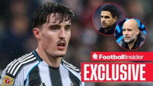 Tino Livramento Mikel Arteta Pep Guardiola