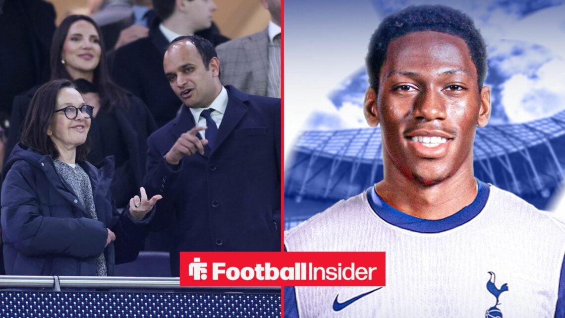 Vivienne Lewis and Vinai Venkatesham at Spurs, with Jonathan David edited in a Tottenham kit