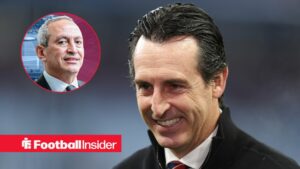 Unai Emery with Nassef Sawiris included in a circular inset