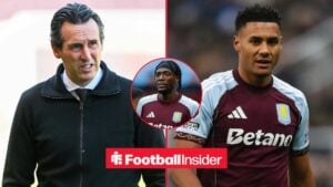 Aston Villa manager Unai Emery on the pitch ahead of the Premier League match between Bournemouth and Aston Villa at the Vitality Stadium, Bournemouth, England on 10 May 2025 / Ollie Watkins Of Aston Villa during the Newcastle United v Aston Villa Premier League match at St. James Park, Newcastle Upon Tyne, England on 25 January 2026 / Tammy Abraham of Aston Villa during the Aston Villa vs Brentford Premier League match at Villa Park, Birmingham