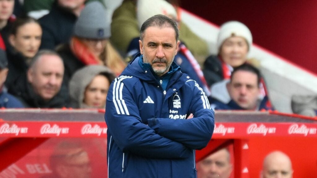 Vitor Pereira on the sidelines at Nottingham Forest