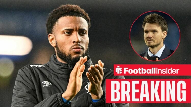 Youssef Chermiti in action for Rangers, with Danny Rohl in a circular inset