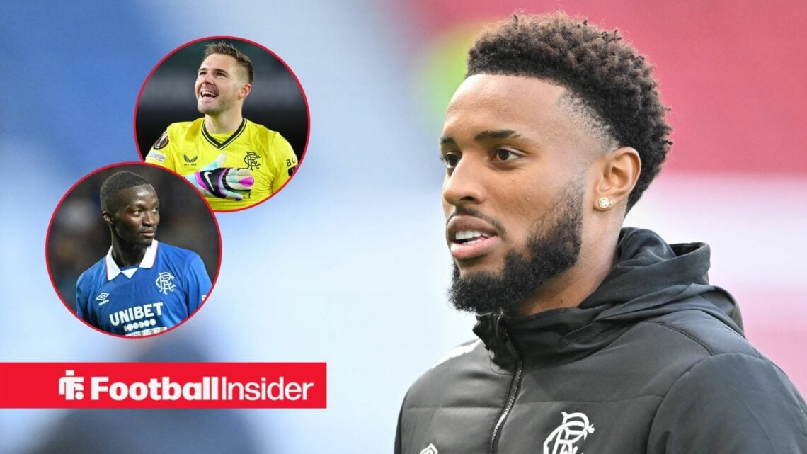 Youssef Chermiti of Rangers is seen pre-match during the Premier Sports Cup Semi-Final match between Celtic and Rangers at Hampden Park, Glasgow / ...