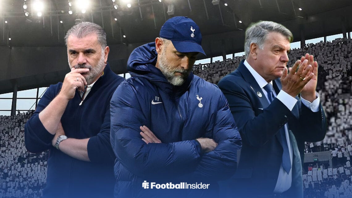 Tottenham interim manager Igor Tudor with Sam Allardyce and Ange Postecoglou