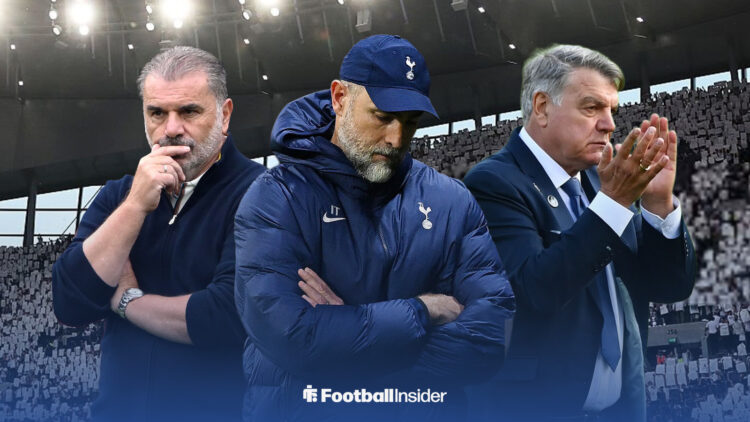 Tottenham interim manager Igor Tudor with Sam Allardyce and Ange Postecoglou