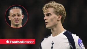 Tottenham midfielder Lucas Bergvall with Xavi Simons inset