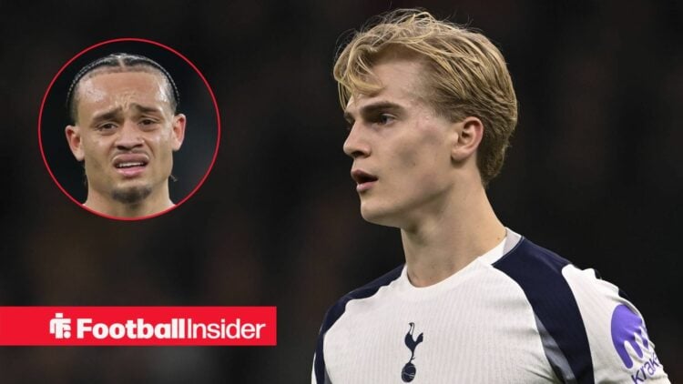 Tottenham midfielder Lucas Bergvall with Xavi Simons inset