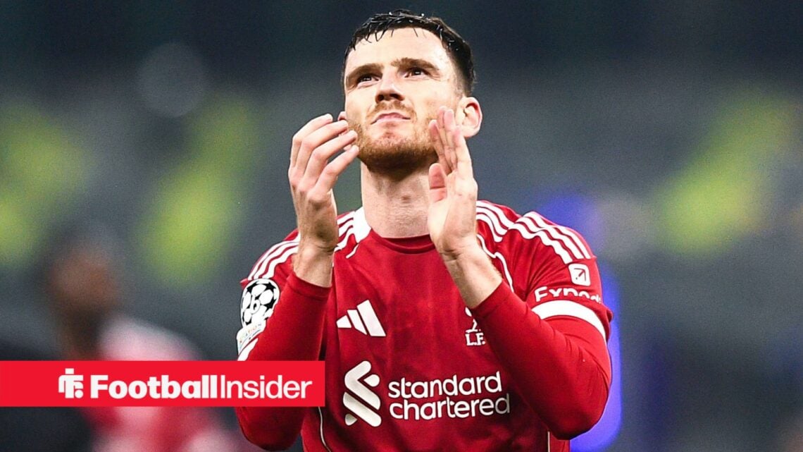 Liverpool defender Andy Robertson claps
