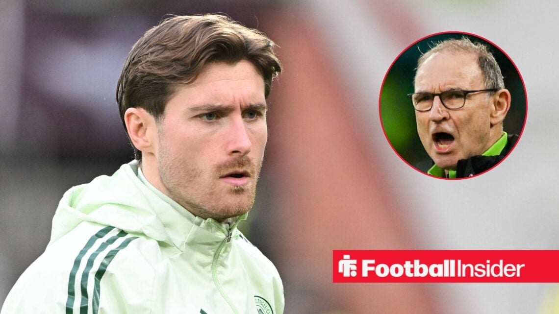 Celtic defender Anthony Ralston, Martin O'Neill inset