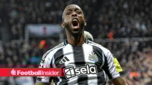 Newcastle United striker Yoane Wissa celebrates